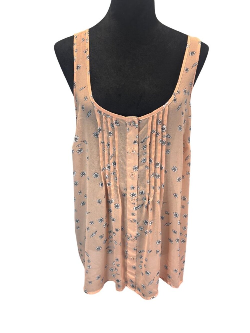 Torrid Peach Sleeveless Halter Neck Blouse Plus Size 0 Geometric Polka Dot Keyho